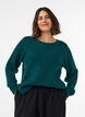 Strickbluse mit strukturiertem Lochmuster, Gr&uuml;n, Model image number 0