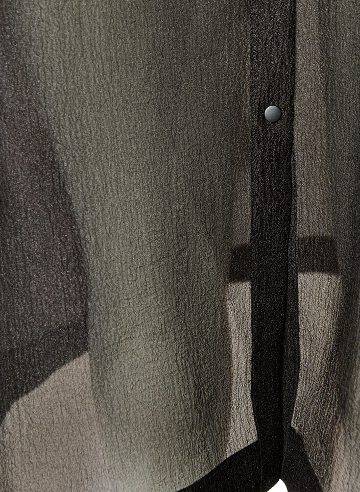 Kleid aus Organza mit Brusttaschen und Puff&auml;rmeln, Schwarz, Packshot image number 3