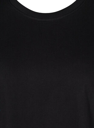 Langes kurzarm T-Shirt aus Baumwolle, Black, Packshot image number 2