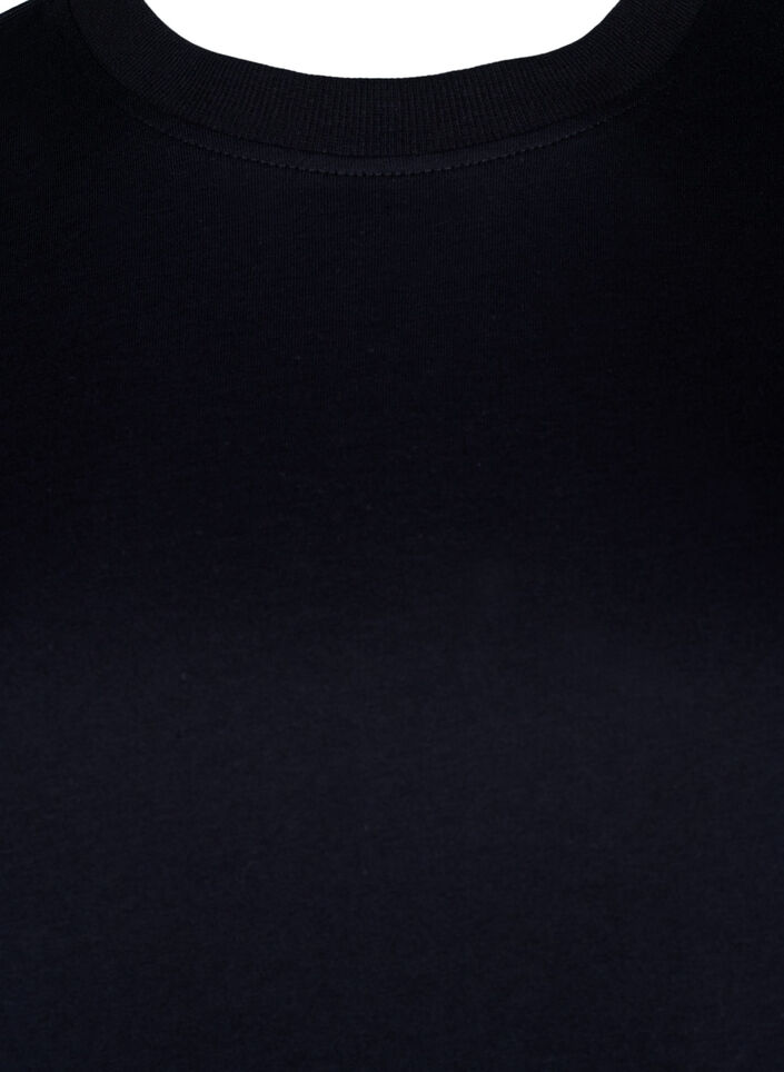 Basic-T-Shirt aus Baumwolle mit Rundhalsausschnitt, Schwarz, Packshot image number 2