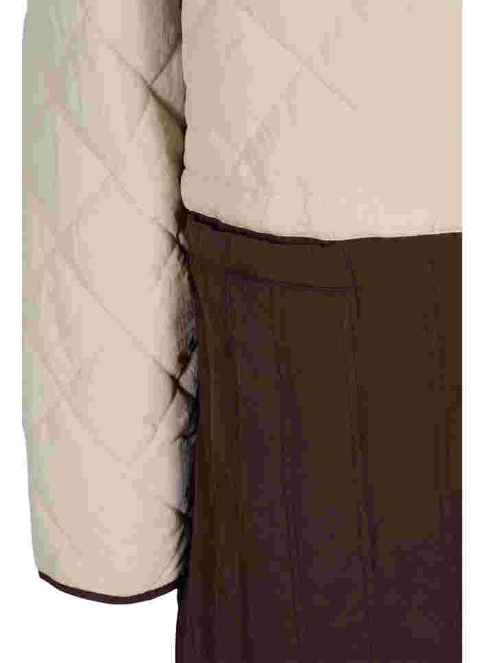 Lange Steppjacke mit Colourblock, Black Coffee Comb, Packshot image number 3