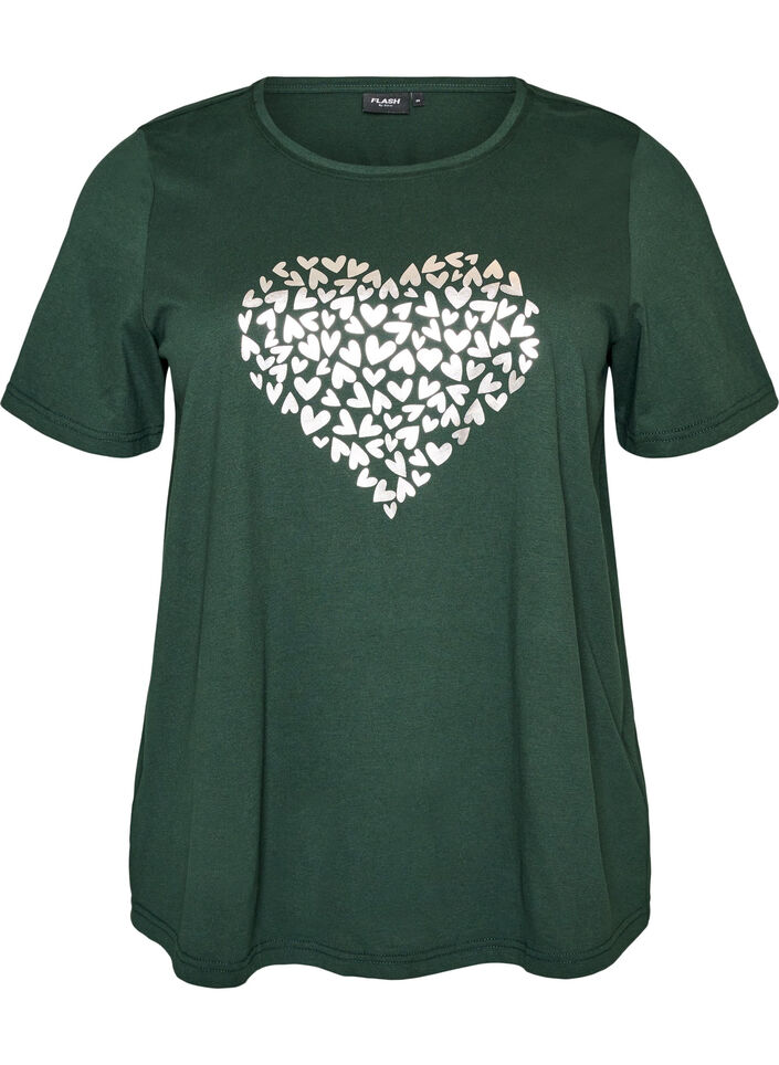 T-Shirt mit Print, Gr&uuml;n, Packshot image number 0