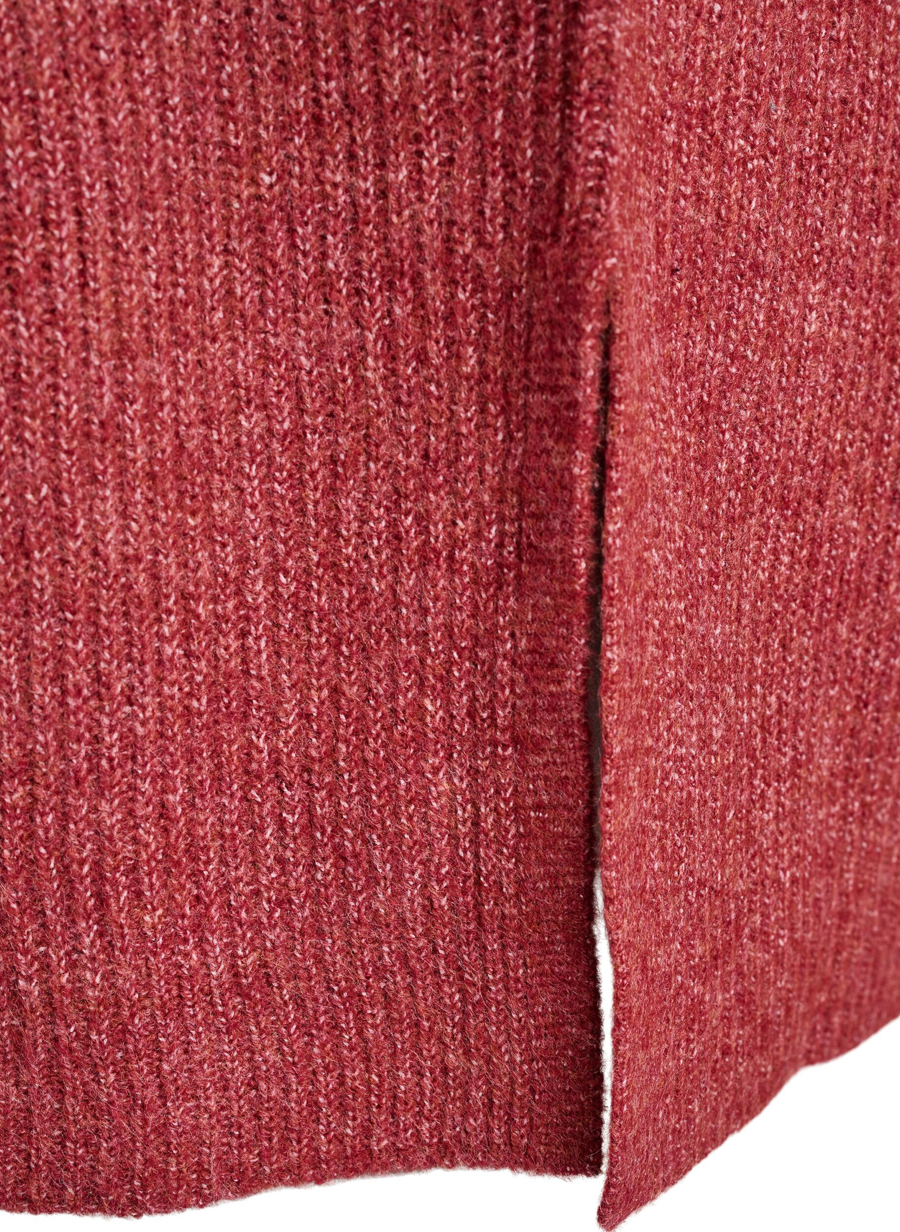 Zizzi FLASH - Strickkleid mit Rollkragen, Rot, Packshot image number 3