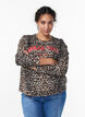 Sweatshirt mit Leopardenmuster und Statement-Print, Braun, Model image number 0
