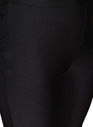 Shiny Leggings mit Gesäßtaschen und hoher Taille, Black, Packshot image number 2