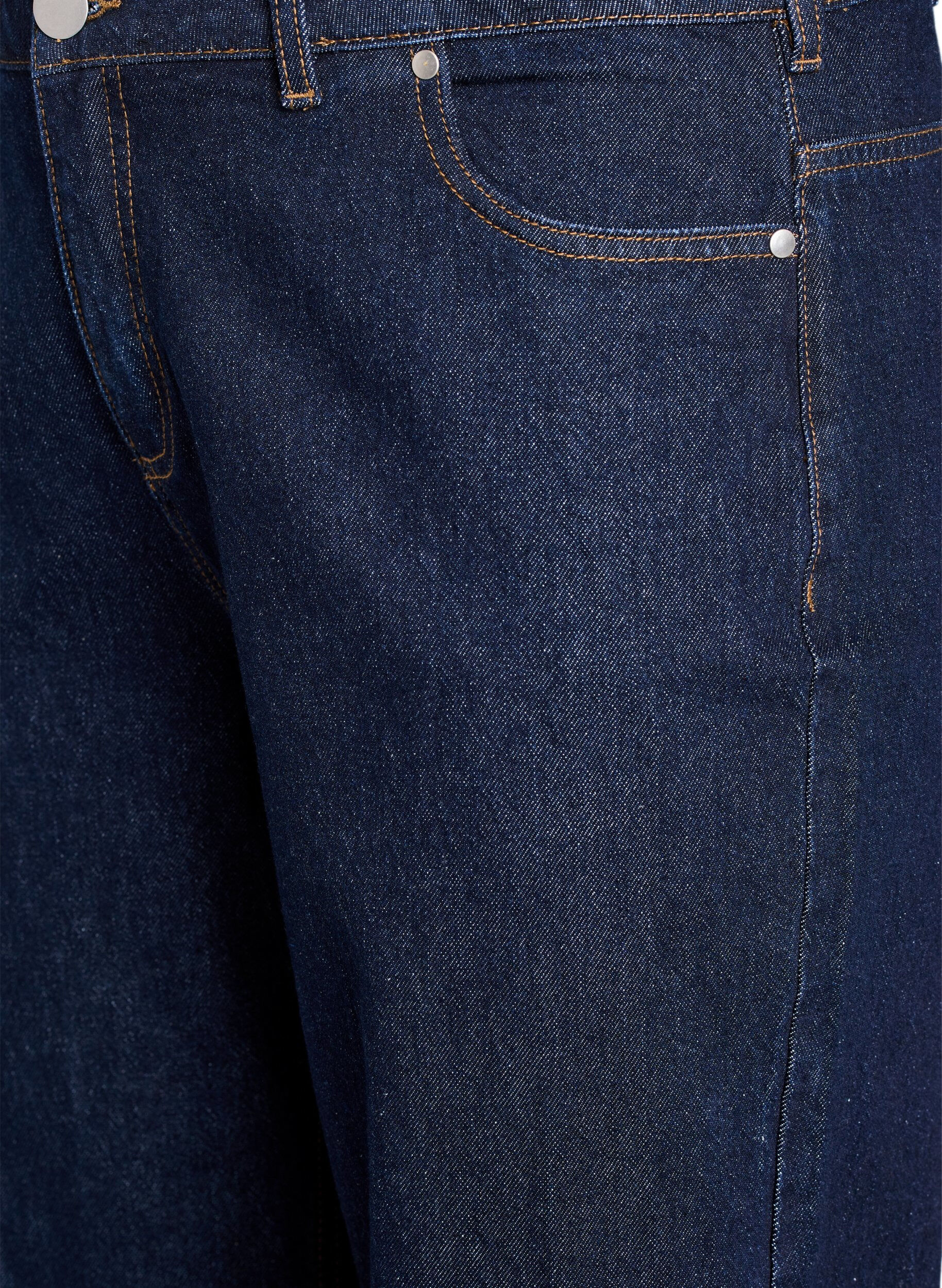 Zizzi Straight-Fit-Jeans mit weitem Bein und Umschlag, Blau, Packshot image number 2