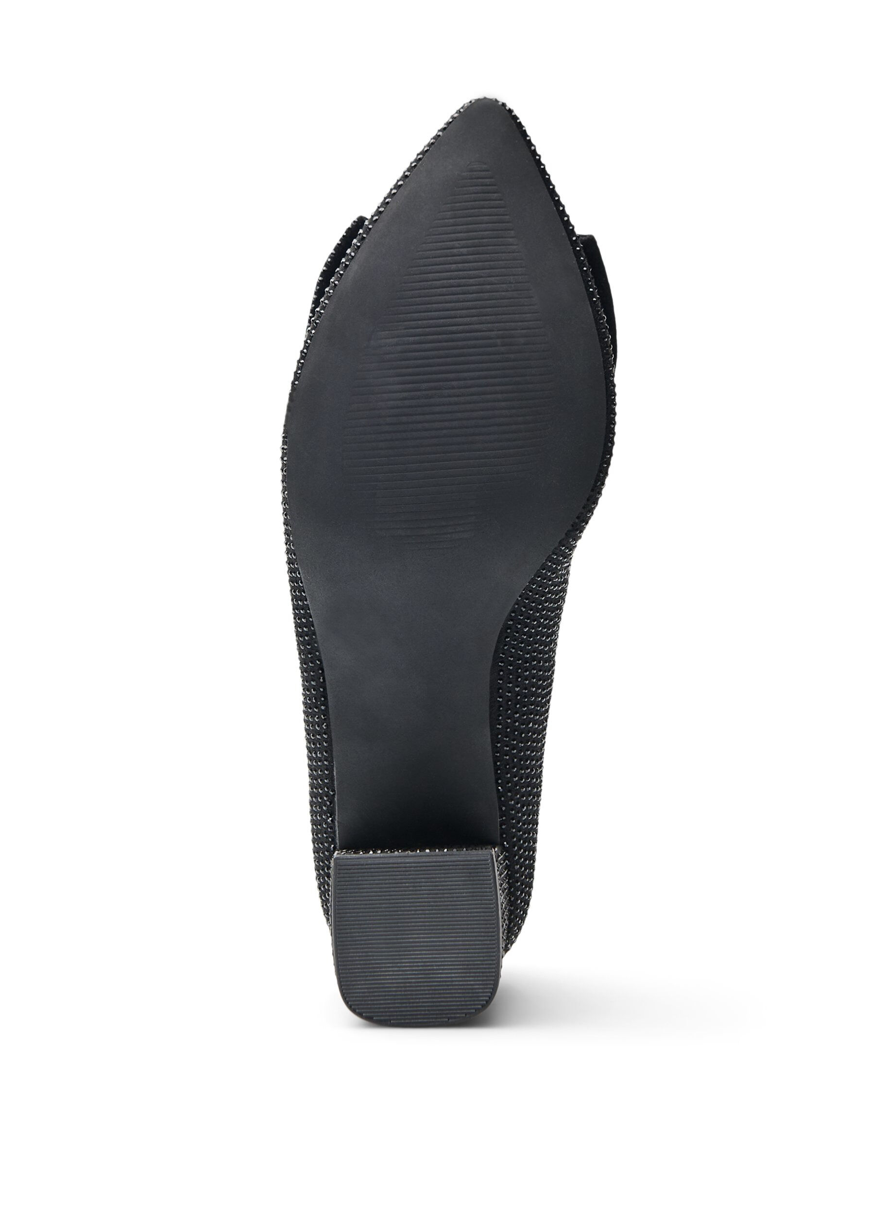 Zizzi Pumps mit Schleife und Strasssteinen, Schwarz, Packshot image number 5