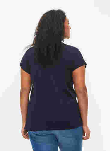 T-Shirt aus Baumwolle mit Blattprint, Night Sky W. leaf, Model image number 1