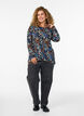 Gemusterte Bluse mit langen &Auml;rmeln, Blau, Model image number 1