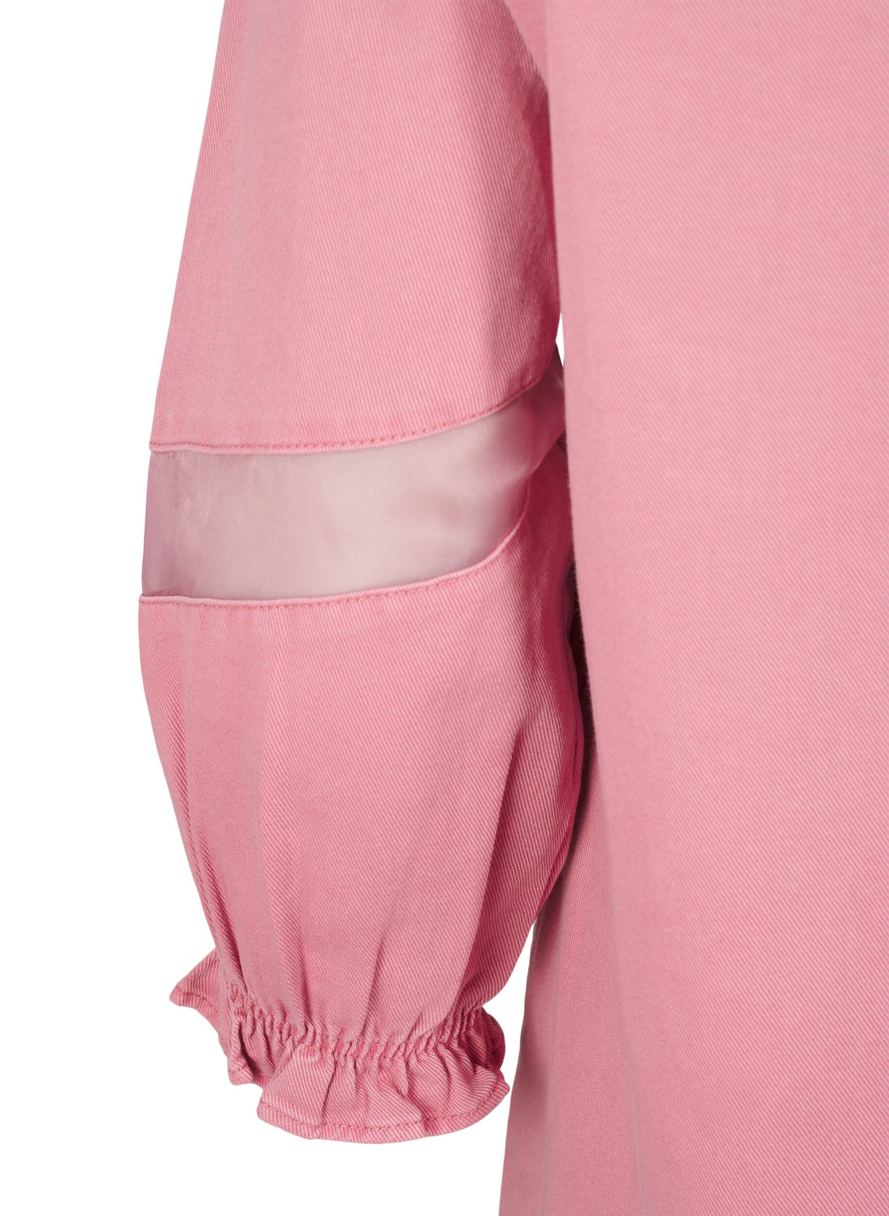 Zizzi Buntes Hemdblusenkleid aus Jeansstoff mit Maschendetails, Heather Rose, Packshot image number 3