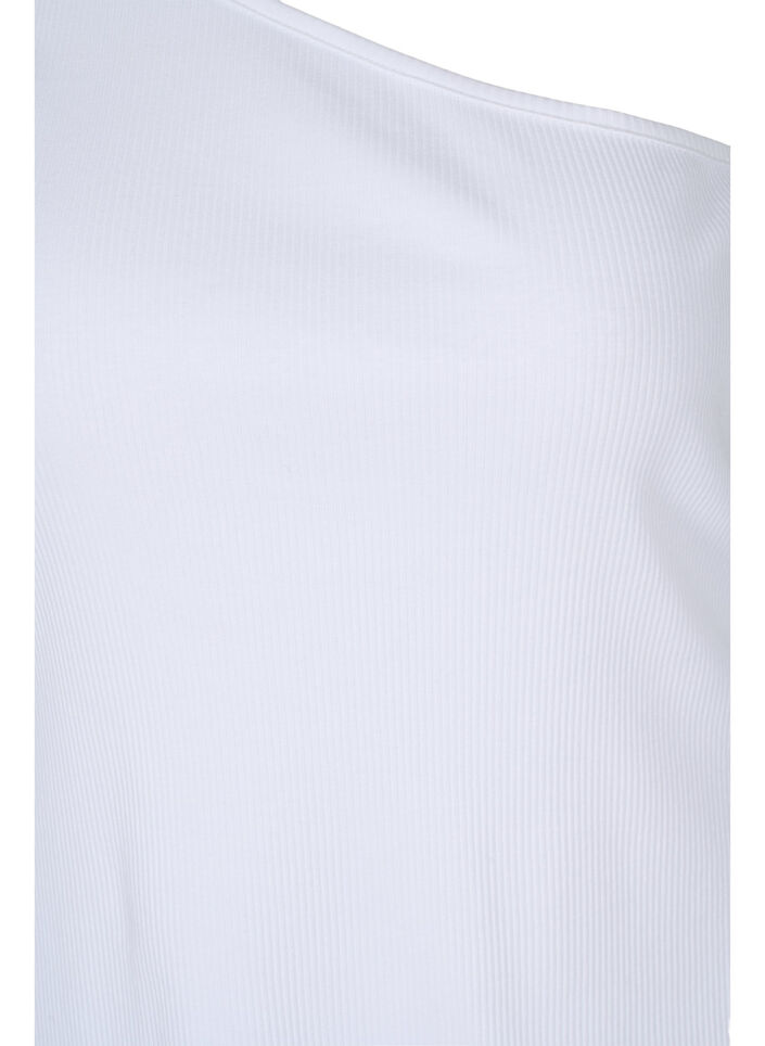 One-Shoulder Top aus Baumwolle, Bright White, Packshot image number 2