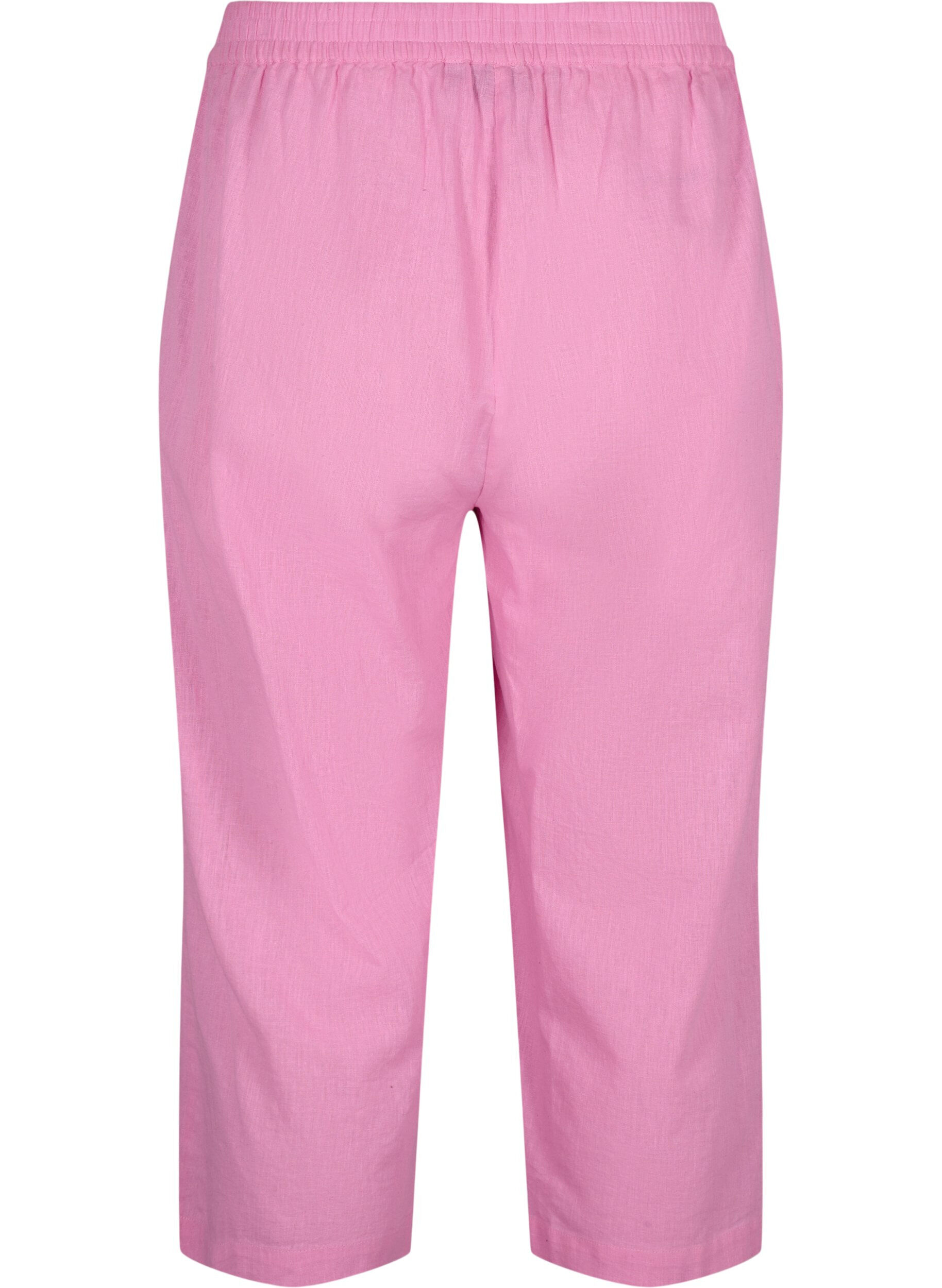 Zizzi 7/8-Hose aus Baumwollmischung mit Leinen, Rosebloom, Packshot image number 1