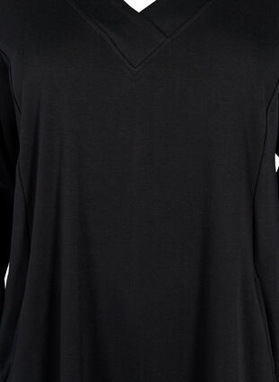 Pulloverkleid mit V-Ausschnitt, Black, Packshot image number 2