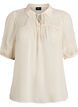 Bluse aus Seersucker mit Bindeband, Beige, Packshot image number 0