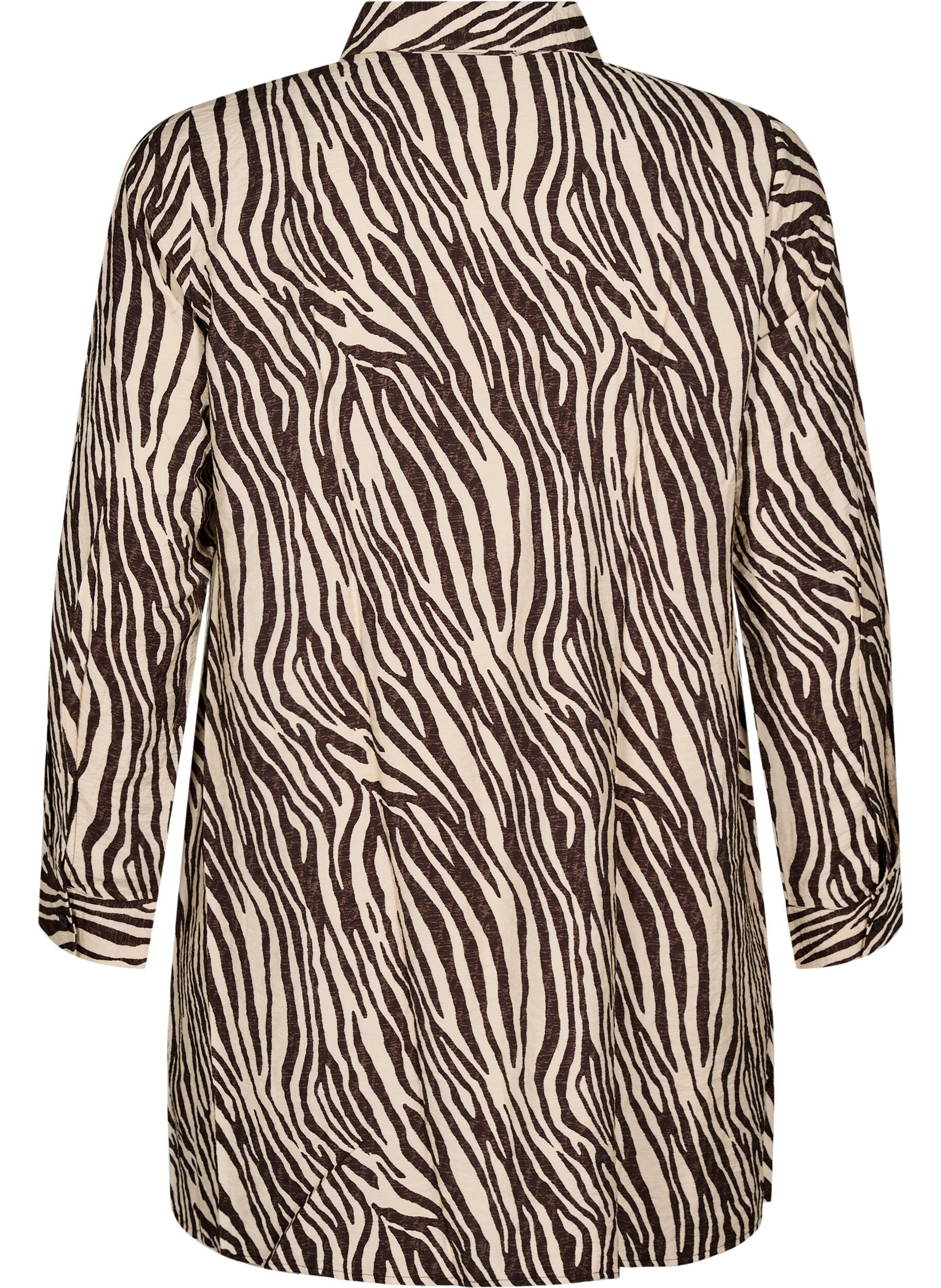 Zizzi Lange Bluse mit Zebraprint, Braun, Packshot image number 1