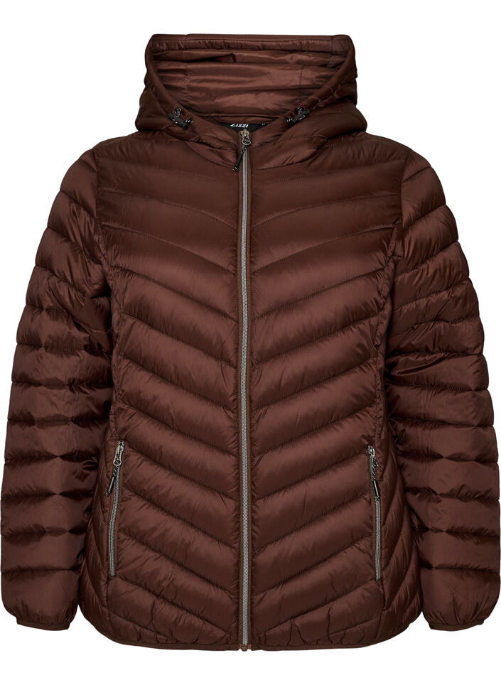 Leichte Kapuzenjacke, Braun, Packshot image number 0
