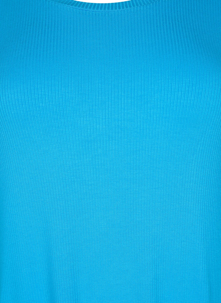 Midikleid aus Viskose mit kurzen Ärmeln, Ibiza Blue, Packshot image number 2