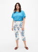 Amy Capri-Jeans mit hohem Bund und Blumenprint, White B.AOP, Model image number 0