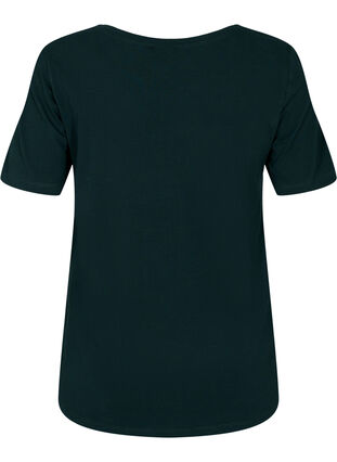 Einfarbiges basic T-Shirt aus Baumwolle, Scarab, Packshot image number 1