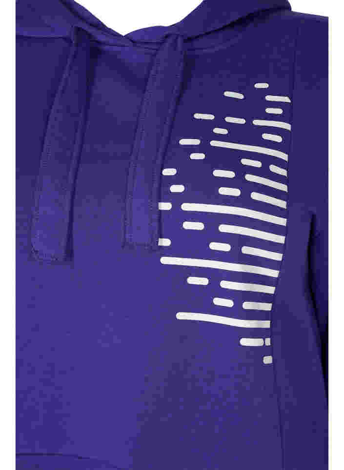 Langes Sweatshirt mit Kapuze und Taschen, Deep Blue, Packshot image number 2