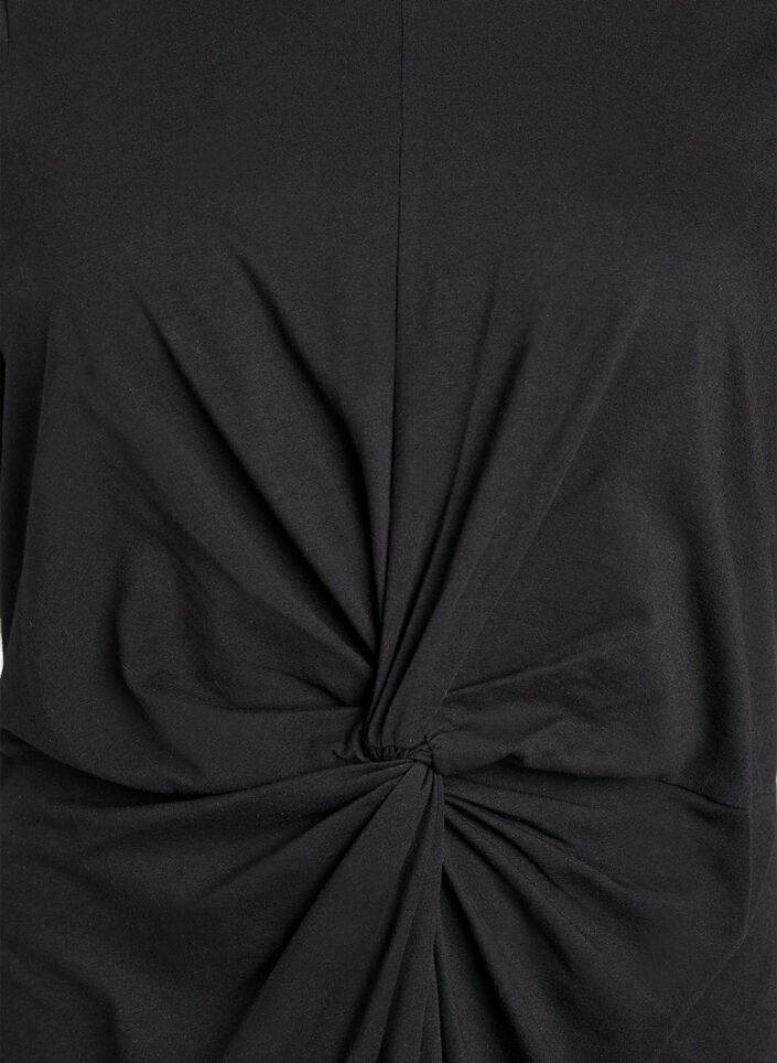 Kleid aus Baumwolle mit Twist-Detail, Schwarz, Packshot image number 2