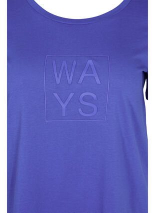 Kurzarm T-Shirt aus Baumwolle mit Aufdruck, Dazzling Blue WAYS, Packshot image number 2