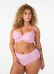 Slip aus Mikrofaser mit Mesh und Blumenstickerei, Rot, Model image number 0