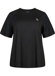 Kurzärmeliges Trainings-T-Shirt mit Rundhalsausschnitt, Black, Packshot