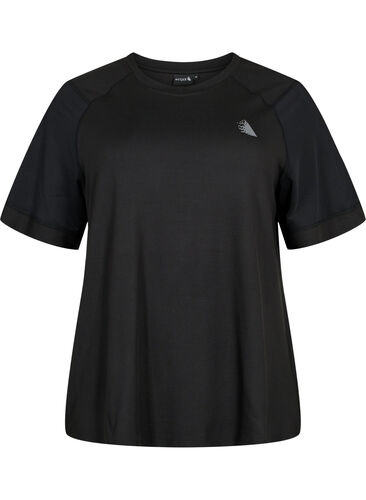 Kurzärmeliges Trainings-T-Shirt mit Rundhalsausschnitt, Black, Packshot image number 0