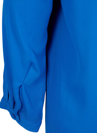 Unifarbenes Hemd mit V-Ausschnitt, Princess Blue, Packshot image number 3