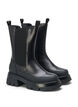 Weite Passform Lederstiefel mit dicker Sohle, Black, Packshot image number 1