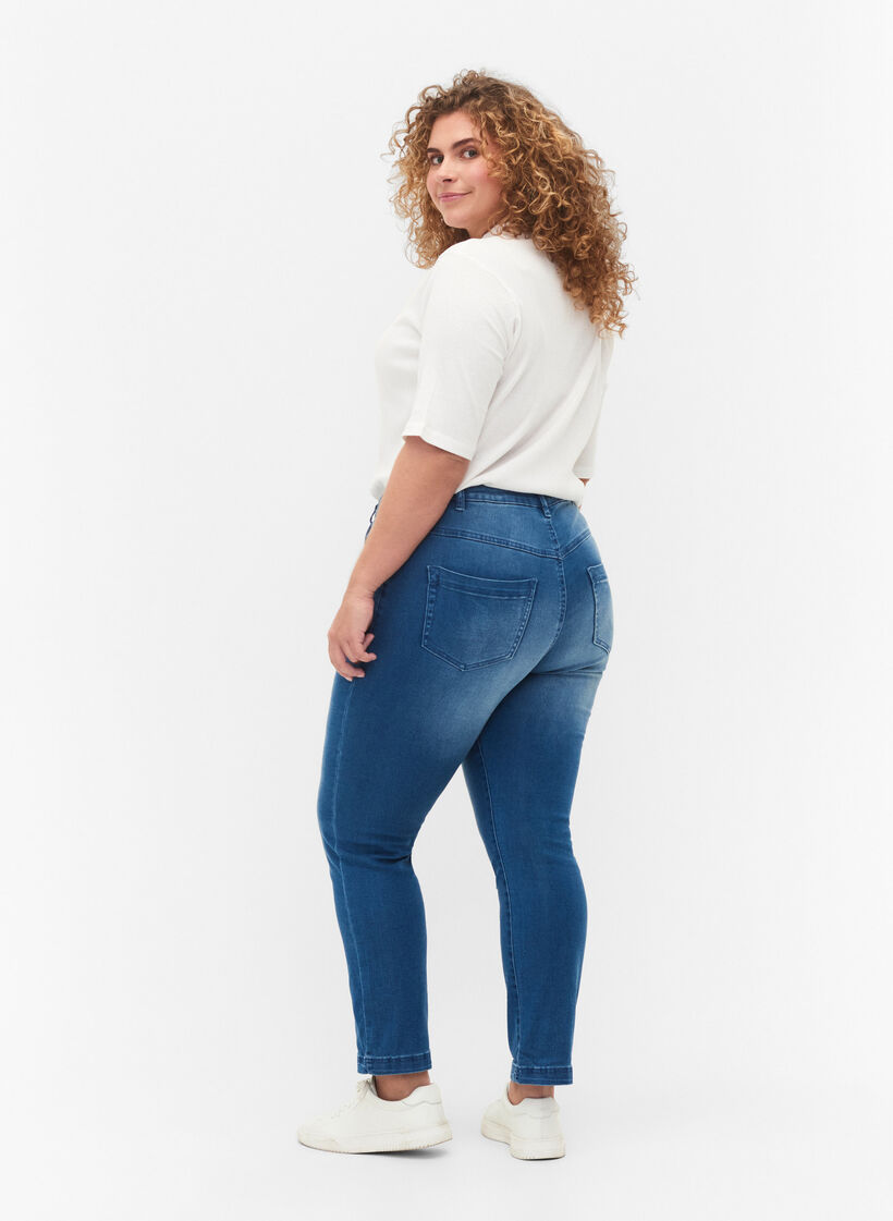 Slim Fit Emily Jeans mit normaler Taillenhöhe, Blau, Model image number 1