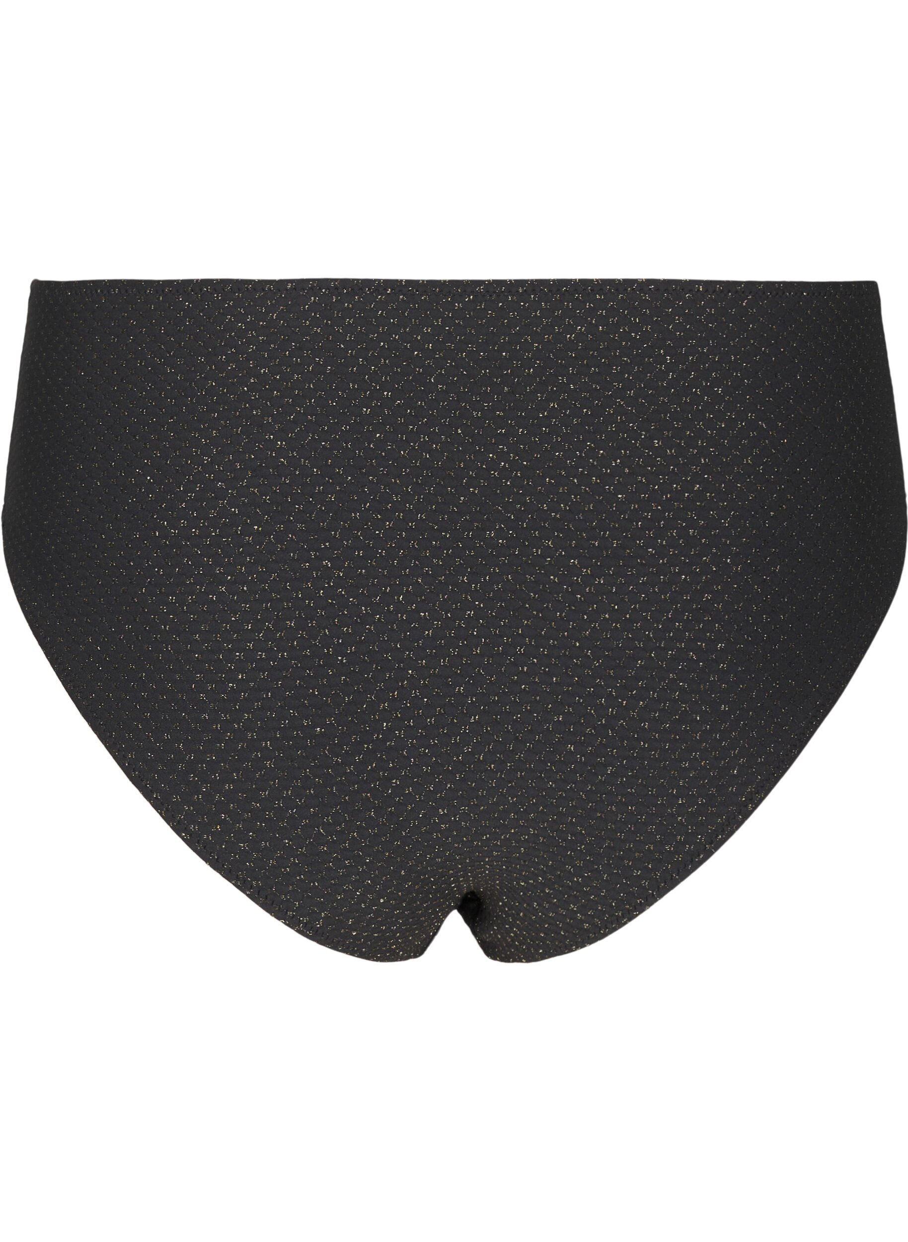 Zizzi Bikinihose mit Glitzer und Tai-Schnitt, Schwarz, Packshot image number 1
