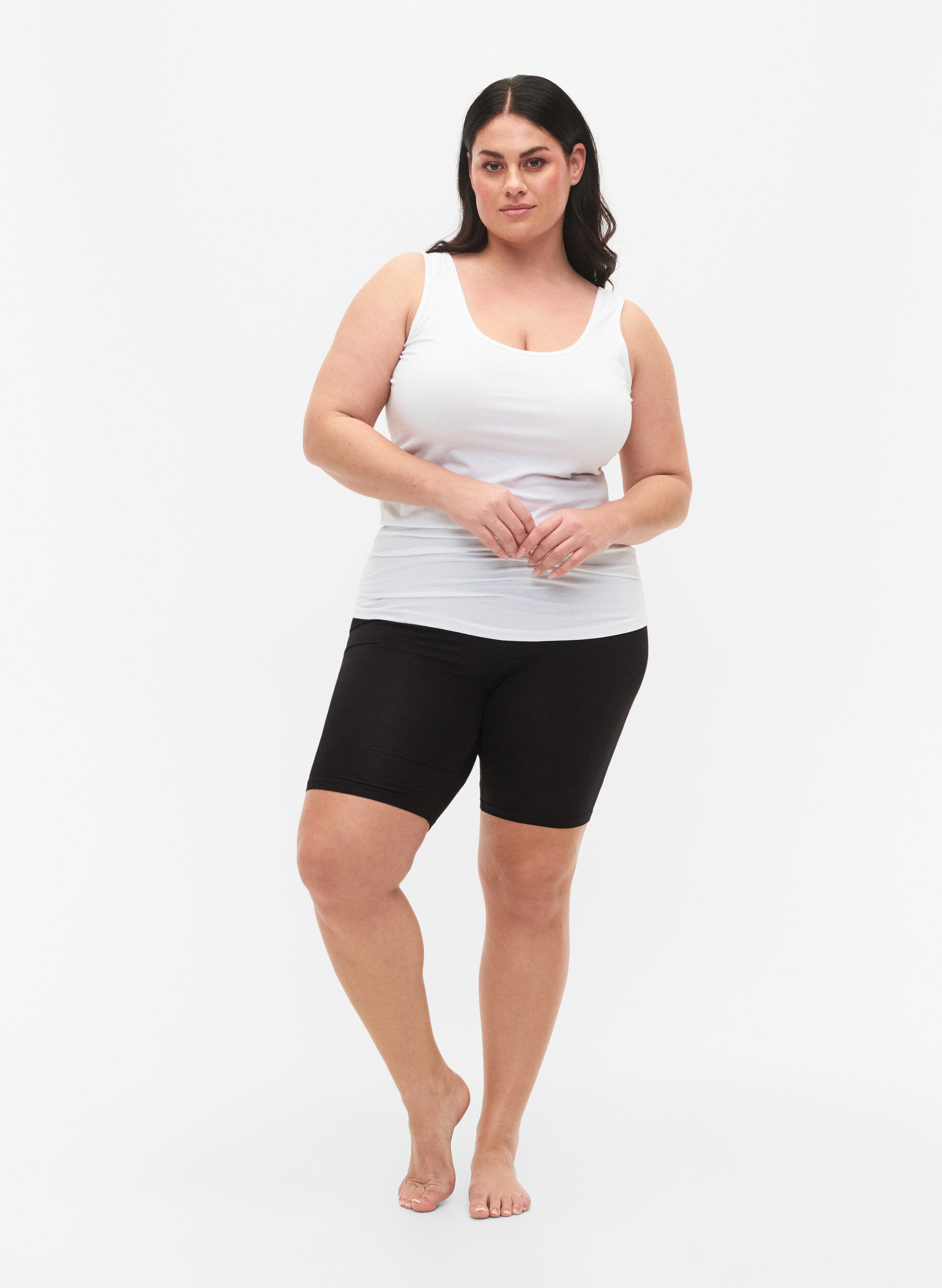 Zizzi2er-Pack Radlershorts aus Viskose, Schwarz, Model image number 1