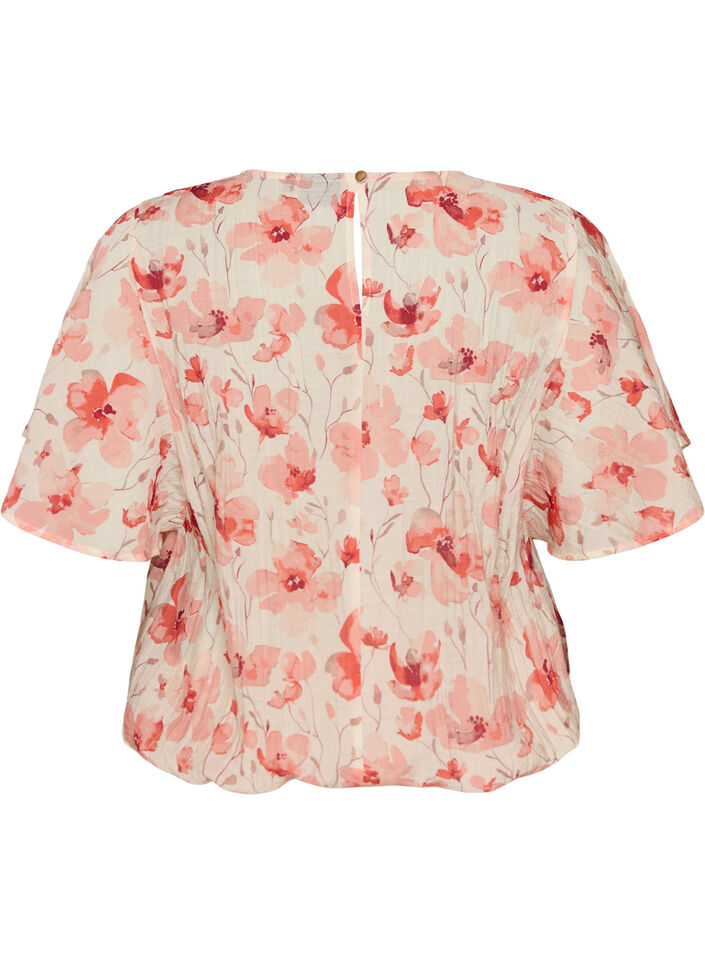 Bluse mit Ballonform und Fl&uuml;gel&auml;rmeln, Orange, Packshot image number 1
