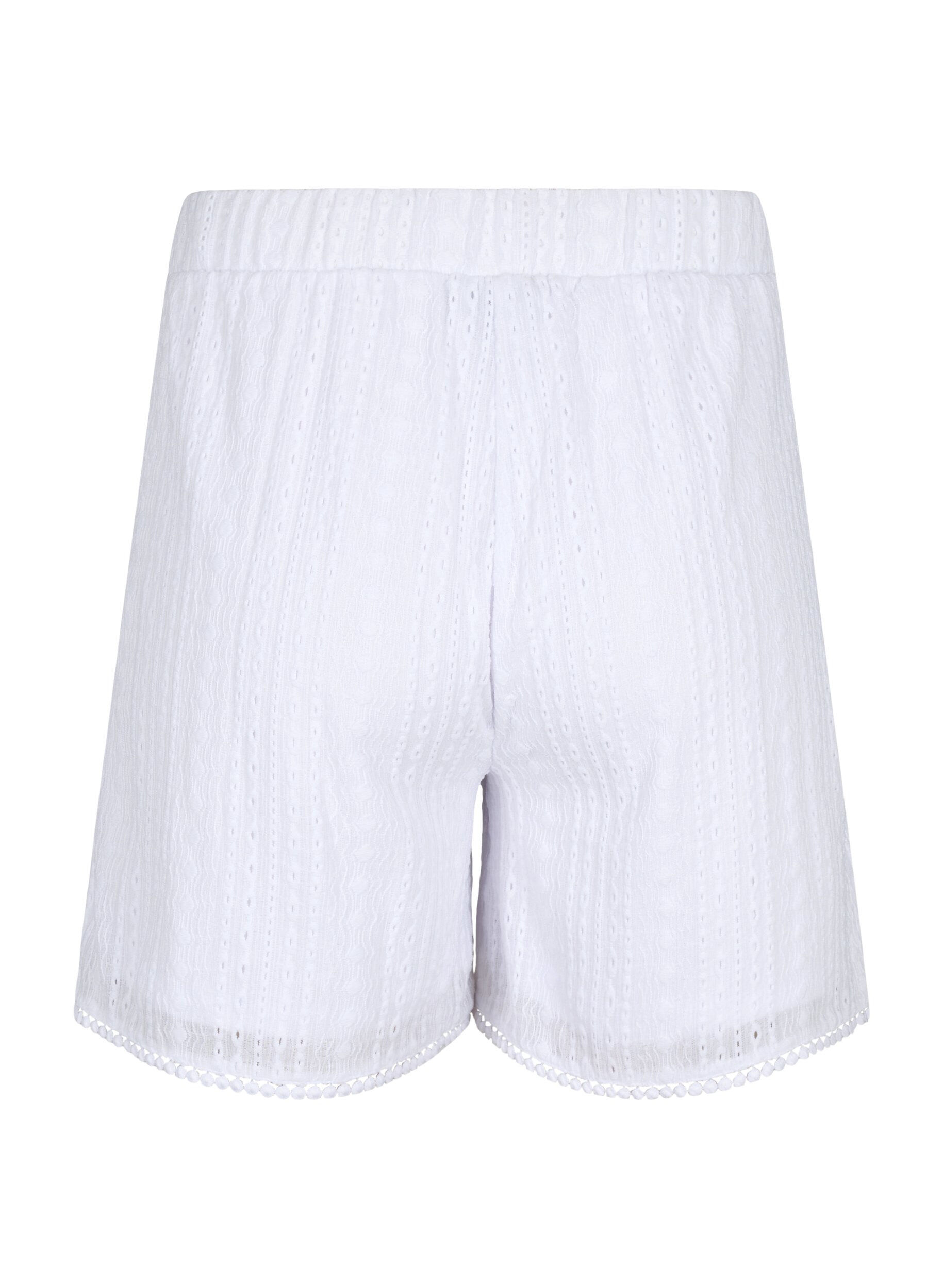 Zizzi Shorts mit strukturiertem Muster, Bright White, Packshot image number 1