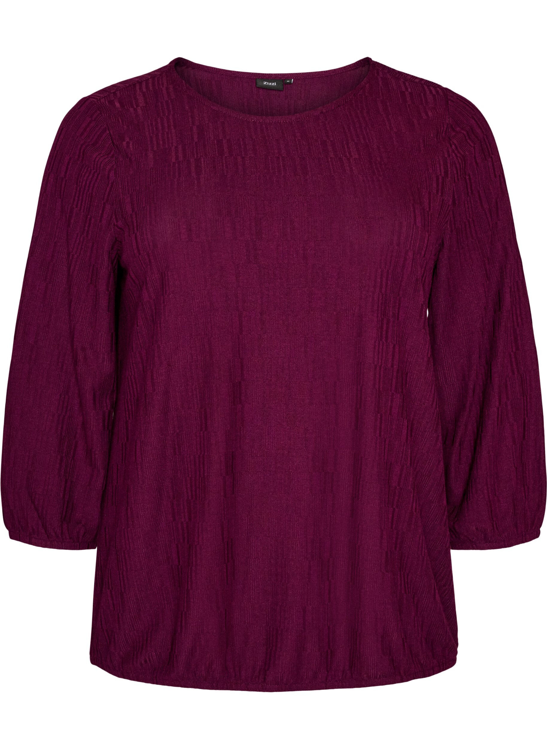 Bluse mit Struktur und 3/4-&Auml;rmeln