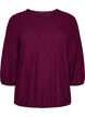 Bluse mit Struktur und 3/4-&Auml;rmeln, Lila, Packshot image number 0