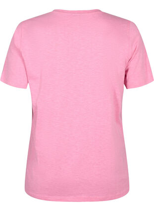Kurzärmeliges Basic T-Shirt mit V-Ausschnitt, Rosebloom, Packshot image number 1