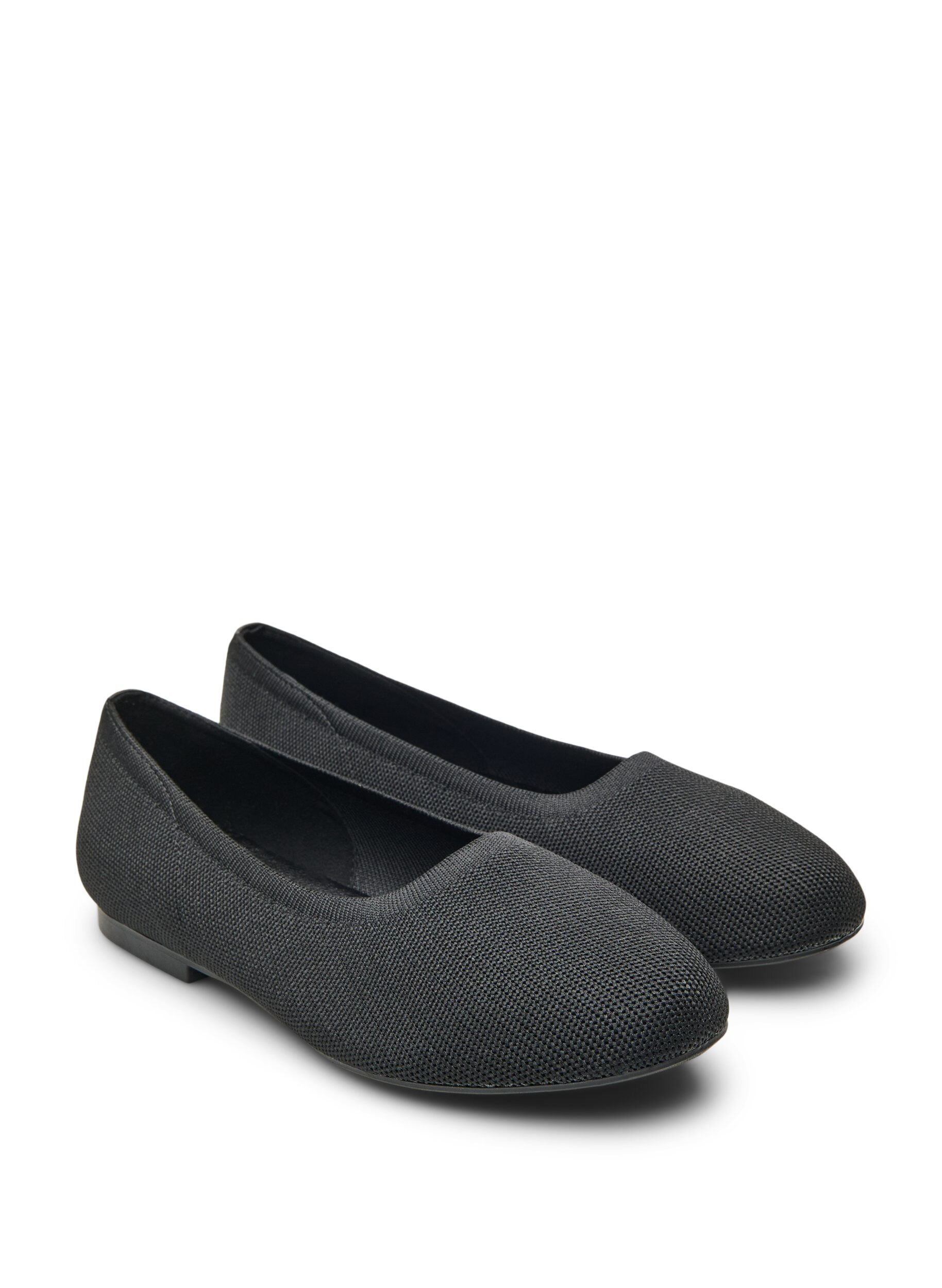 Zizzi Ballerinas aus fein strukturiertem Stoff, Schwarz, Packshot image number 1