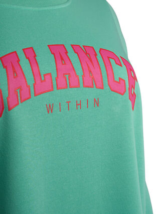 Langes Sweatshirt mit Textdruck, Neptune Green , Packshot image number 2