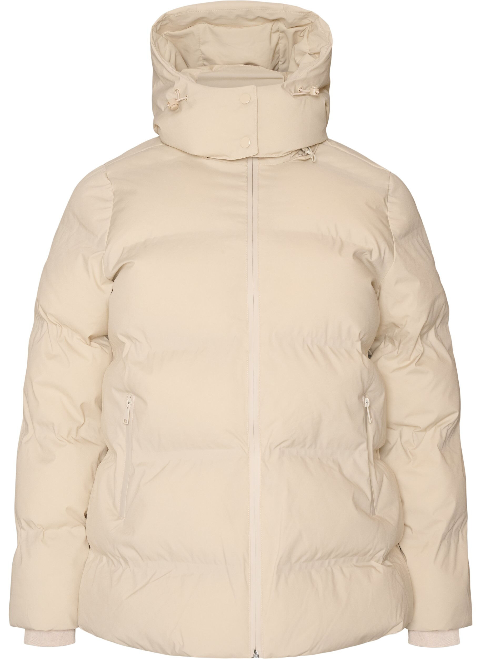 ZizziKurze Steppjacke mit abnehmbarer Kapuze, Vanille, Packshot image number 0