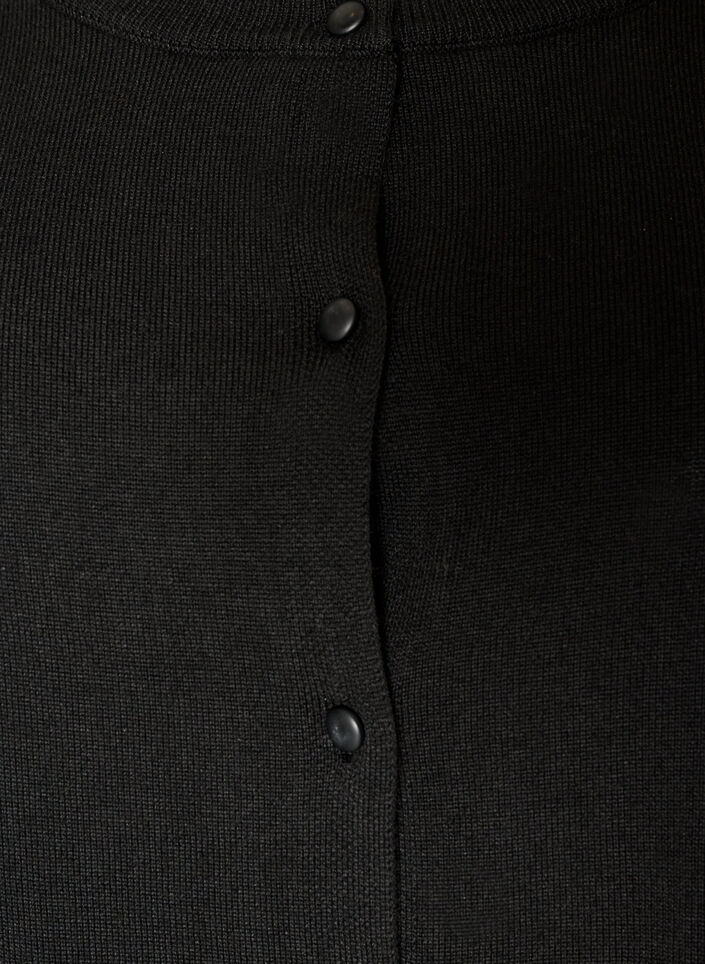 Cardigan mit breitem Spitzensaum, Schwarz, Packshot image number 2