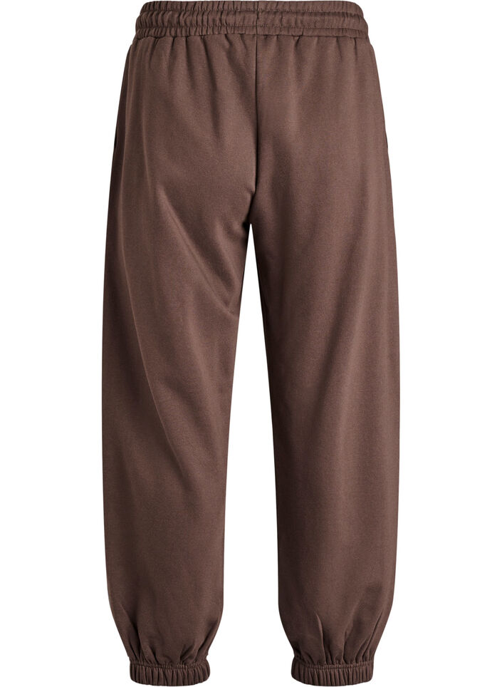 Hoch taillierte Sweatpants mit Taschen, Braun, Packshot image number 1