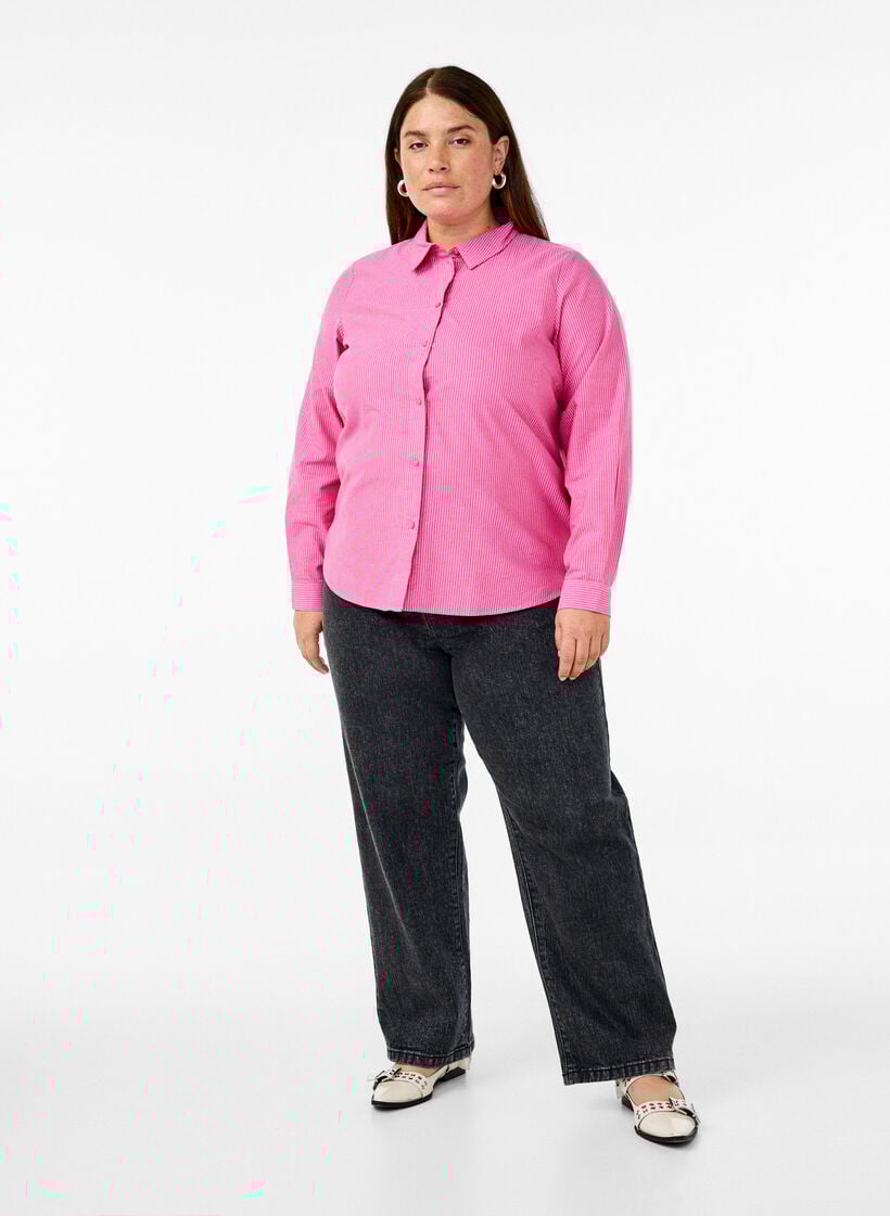 Lang&auml;rmliges Baumwollhemd, Rot, Model image number 1