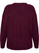 Strickbluse mit V-f&ouml;rmigem Rippenmuster und Schlitzen, Rot, Packshot image number 1