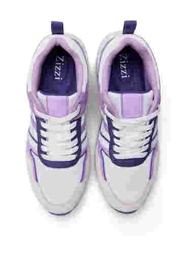 Sneakers mit weiter Passform, White Purple, Packshot image number 3