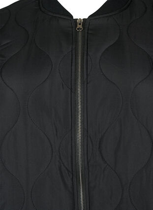 Lange gefütterte Jacke mit Taschen und Reißverschluss, Black, Packshot image number 2