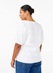 Kurzärmelige Bluse mit Spitzendetail, Bright White, Model image number 1