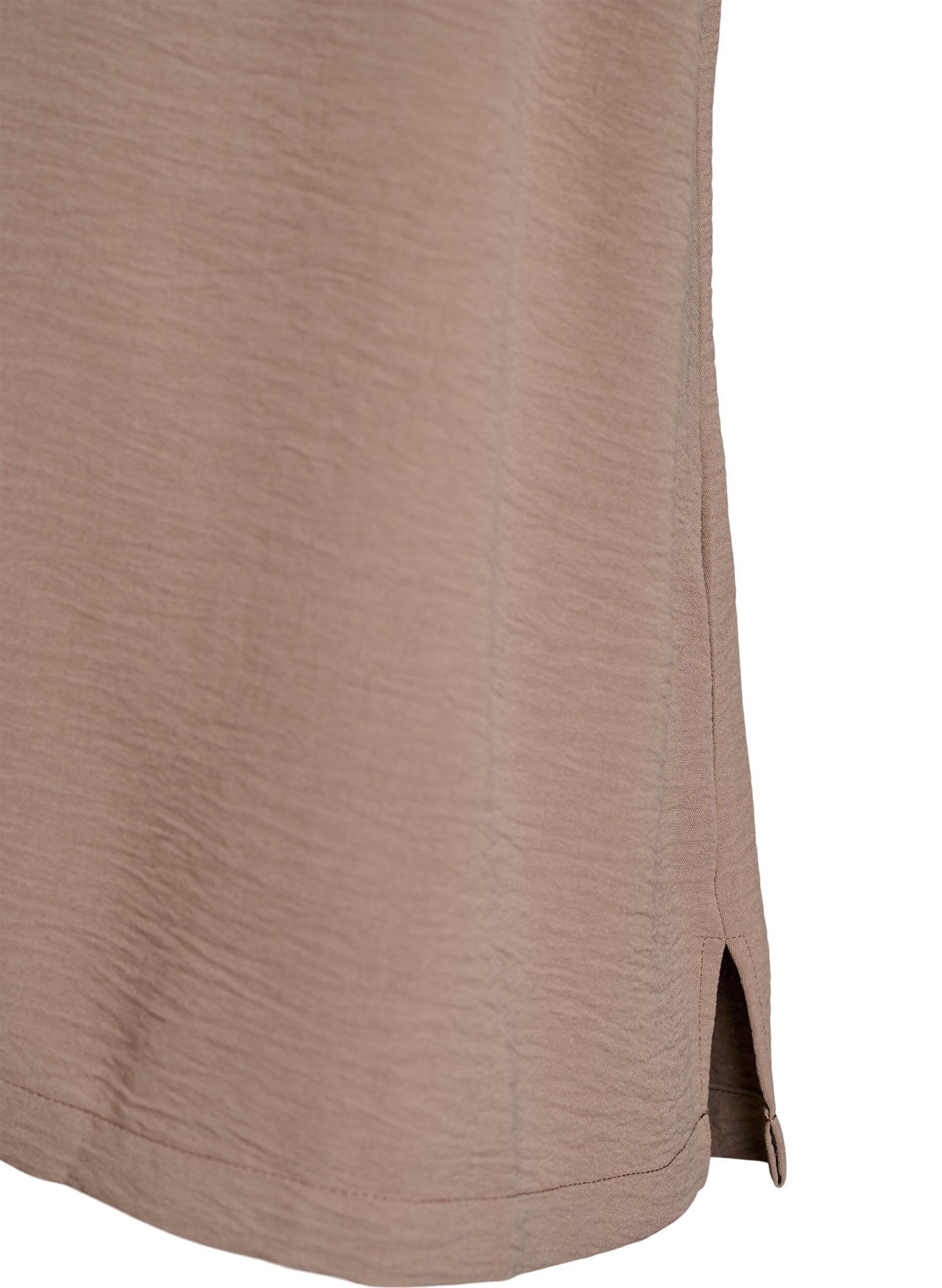 Zizzi&Auml;rmelloses Oberteil mit Faltendetails, Braun, Packshot image number 3